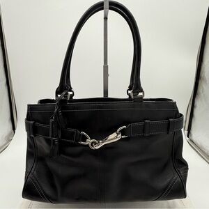 Classic Coach Black Leather Handbag (Hampton Style?)